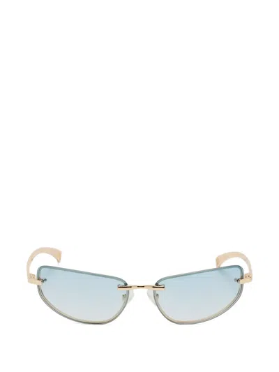 Le Specs Bubbles Geometric-frame Sunglasses In Gold