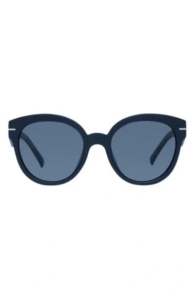 Le Specs Capacious 54mm Polarized Round Sunglasses In Blue