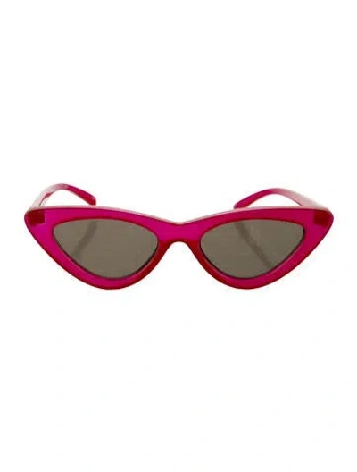 Pre-owned Le Specs Cat-eye Mirrored Sunglasses In Pink