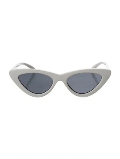 Pre-owned Le Specs Cat-eye Mirrored Sunglasses In White