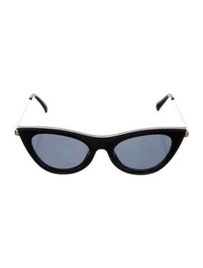 Pre-owned Le Specs Cat-eye Tinted Sunglasses In Black