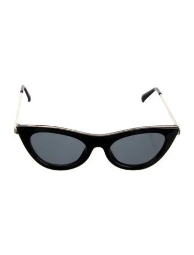 Pre-owned Le Specs Cat-eye Tinted Sunglasses In Black