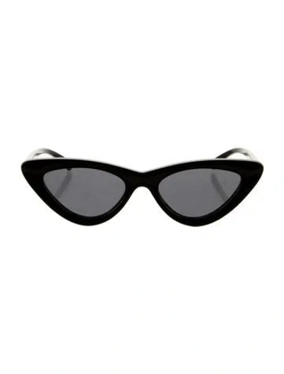 Pre-owned Le Specs Cat-eye Tinted Sunglasses In Black
