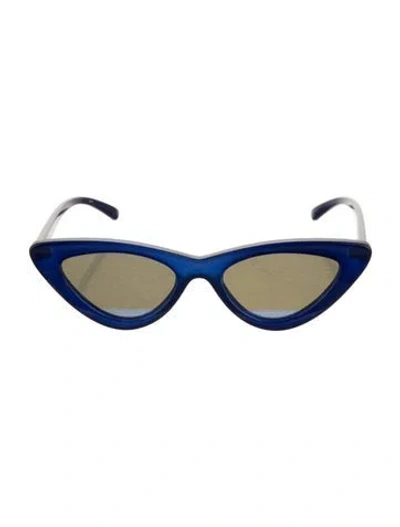 Pre-owned Le Specs Cat-eye Tinted Sunglasses In Blue