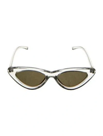 Pre-owned Le Specs Cat-eye Tinted Sunglasses In Clear/gold
