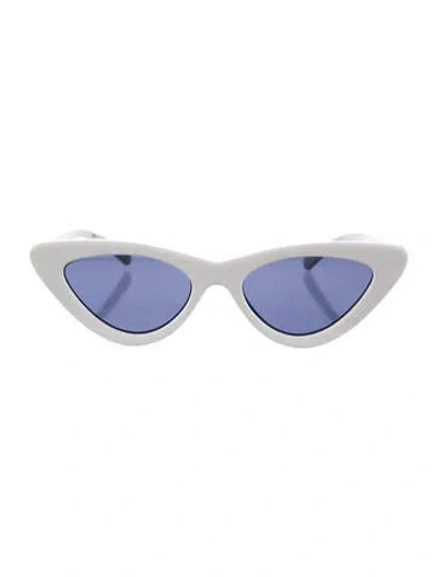Pre-owned Le Specs Cat-eye Tinted Sunglasses In White