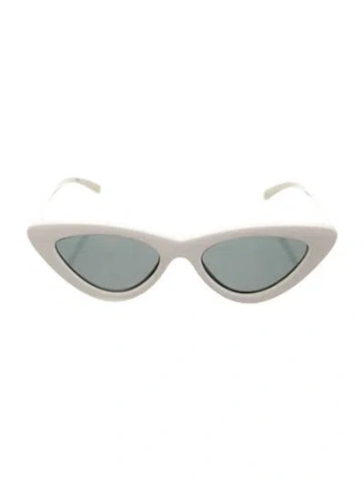 Pre-owned Le Specs Cat-eye Tinted Sunglasses In White