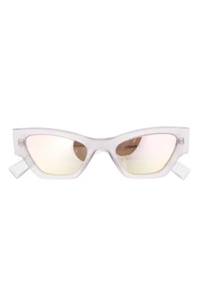 Le Specs Charade 52mm Cat Eye Sunglasses In White