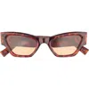 Le Specs Charade 52mm Cat Eye Sunglasses In Brown