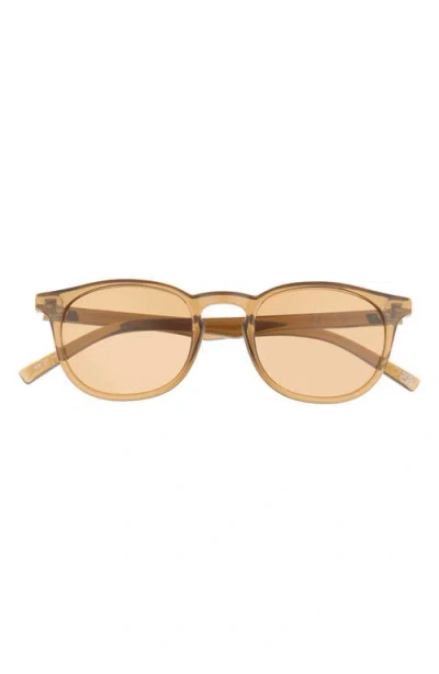 Le Specs Club Royale 48mm Round Sunglasses In Brown