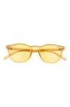 Le Specs Club Royale 48mm Round Sunglasses In Yellow