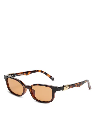 Le Specs Brown Confidential Sunglasses In Dark Tort