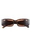 Le Specs Cruel Intentions 56mm Rectangular Sunglasses In Brown