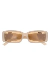 Le Specs Cruel Intentions 56mm Rectangular Sunglasses In Brown