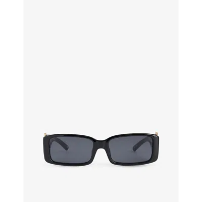 Le Specs Womens Black Cruel Intentions Rectangle-frame Polyethylene Sunglasses
