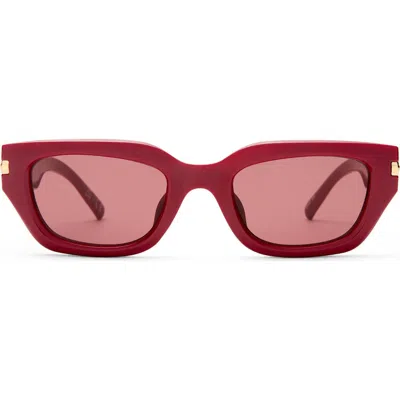 Le Specs Cubito 51mm Square Sunglasses In Red