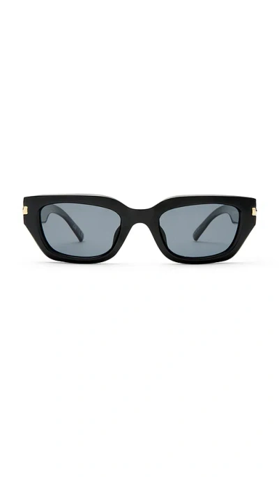 Le Specs Womens Black Cubito D-frame Acetate Sunglasses