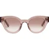 Le Specs Deja Nu 49mm Cat Eye Sunglasses In Rosewater