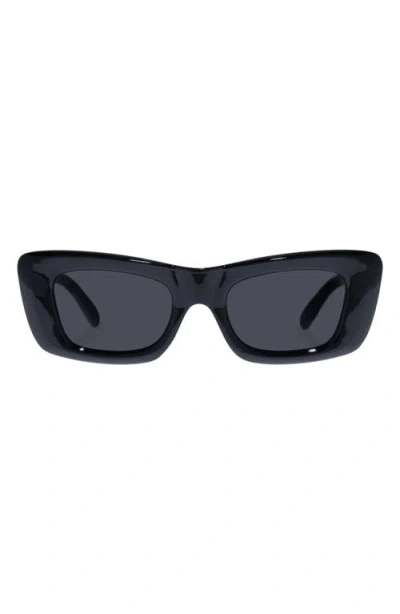 Le Specs Dopamine 50mm Rectangular Sunglasses In Black