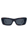 Le Specs Dopamine 50mm Rectangular Sunglasses In Tort