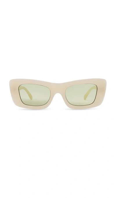 Le Specs Dopamine Sunglasses In Milky Almond Moss Mono