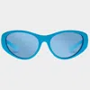 Le Specs Dotcom In Matte Cyan