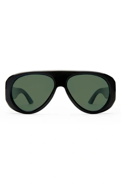 Le Specs Dream Boat 57mm Polarized Aviator Sunglasses In Green