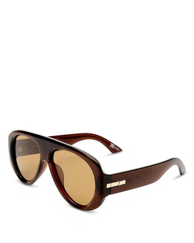 Le Specs Dream Boat Aviator Sunglasses, 57mm In Brown