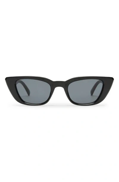 Le Specs Dream Lover 50mm Cat Eye Sunglasses In Black/smoke Mono