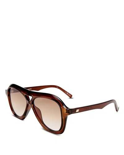 Le Specs Drizzle Aviator Sunglasses, 56mm In Brown