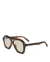 Le Specs Drizzle Geometric Sunglasses, 56mm In Tortoise