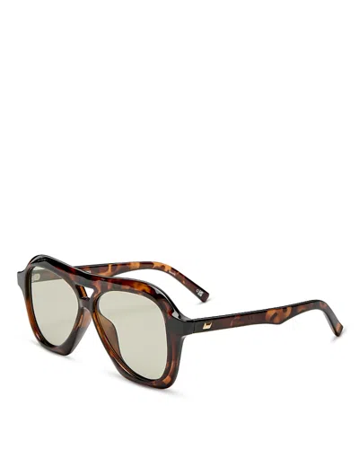 Le Specs Drizzle Geometric Sunglasses, 56mm In Tortoise