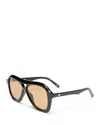 Le Specs Drizzle Geometric Sunglasses, 56mm In Tortoise/orange