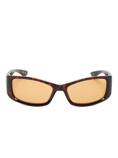 Le Specs Du Jour Rectangle-frame Sunglasses In Brown