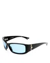 Le Specs Du Jour Rectangle Sunglasses, 60mm In Black