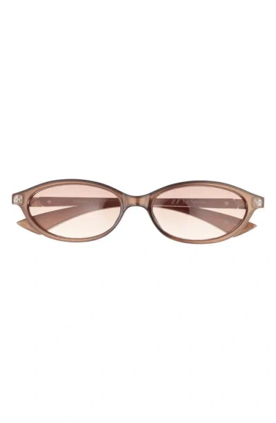 Le Specs Duskfall 55mm Oval Sunglasses In Brown