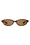 Le Specs Duskfall 55mm Oval Sunglasses In Brown