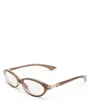 Le Specs Duskfall Oval Blue Light Glasses, 55mm In Brown