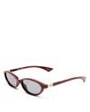 Le Specs Duskfall Oval Sunglasses, 55mm In Burgundy