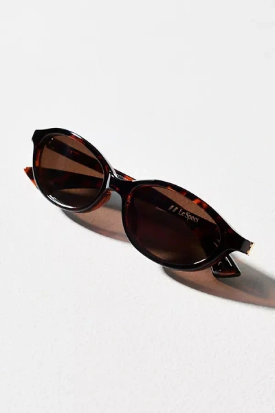 Le Specs Duskfall Slim Oval Sunglasses In Brown