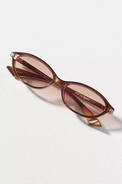 Le Specs Duskfall Small Oval Sunglasses In Brown