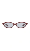 Le Specs Duskfall 55mm Oval Sunglasses In Burgundy