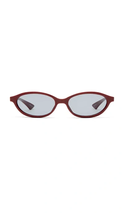 Le Specs Duskfall 55mm Oval Sunglasses In Burgundy