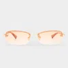 Le Specs Slinky 62mm Oval Sunglasses In Gold Vintage Tort