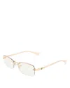 Le Specs Enigmatic Rectangle Blue Light Glasses, 58mm In Gold