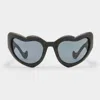 Le Specs Black Fast Love Sunglasses In Matte Black