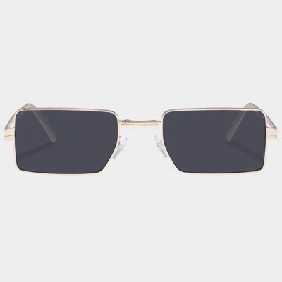 Le Specs Fold 02 In Bright Gold Smoke Mono