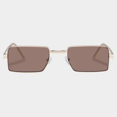Le Specs Fold 02 In Bright Gold Teak Mono