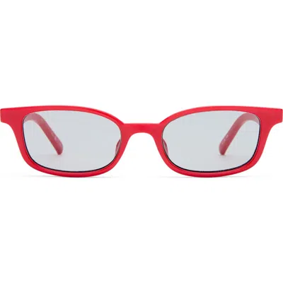 Le Specs Gender Inclusive Echelon 52mm Rectangle Sunglasses In Red