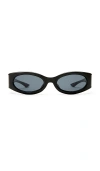 Le Specs Mermaiden 52mm Rectangular Sunglasses In Black